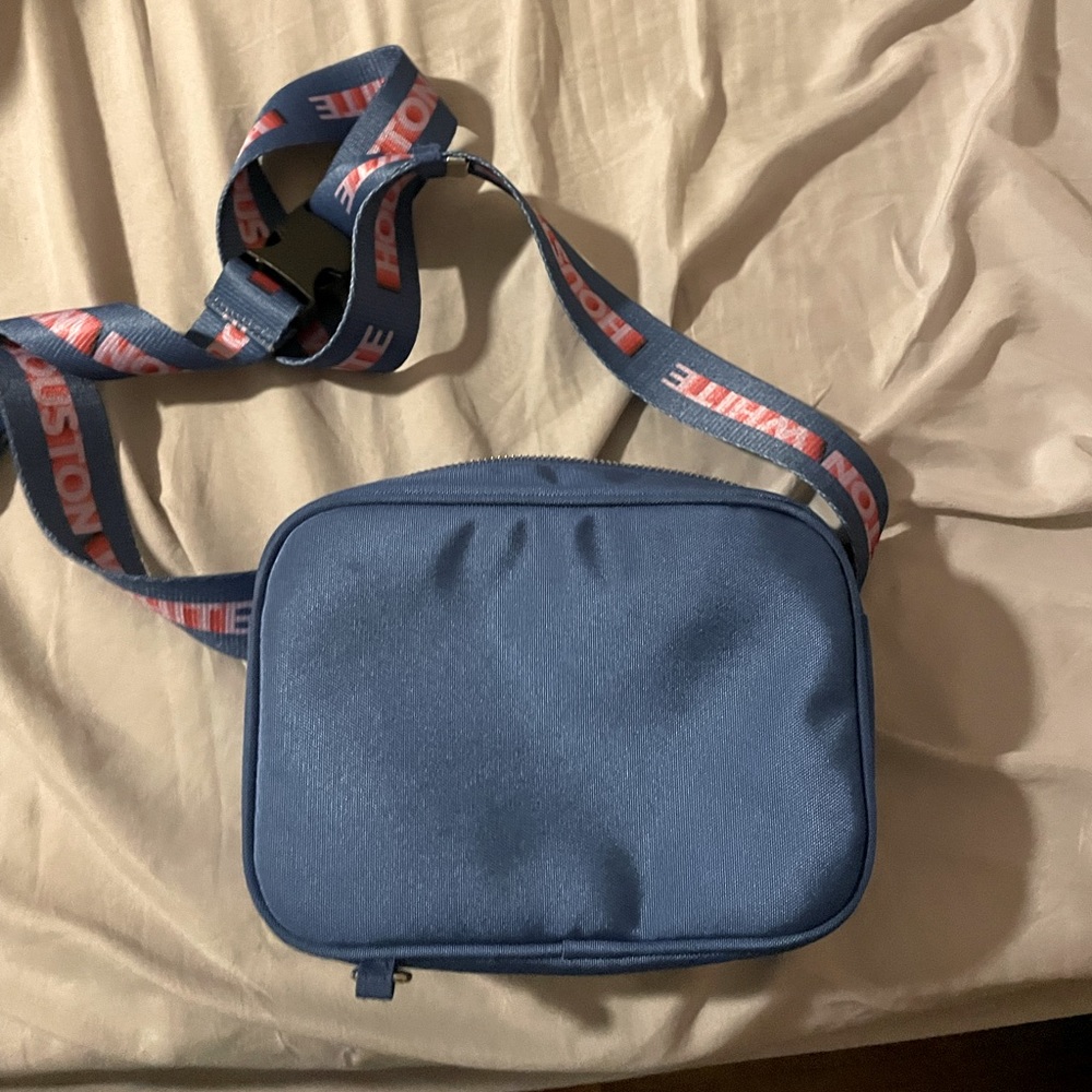 houston white (target brand collaboration) belt bag with graphic strap